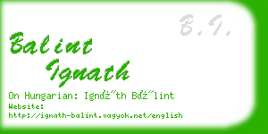 balint ignath business card